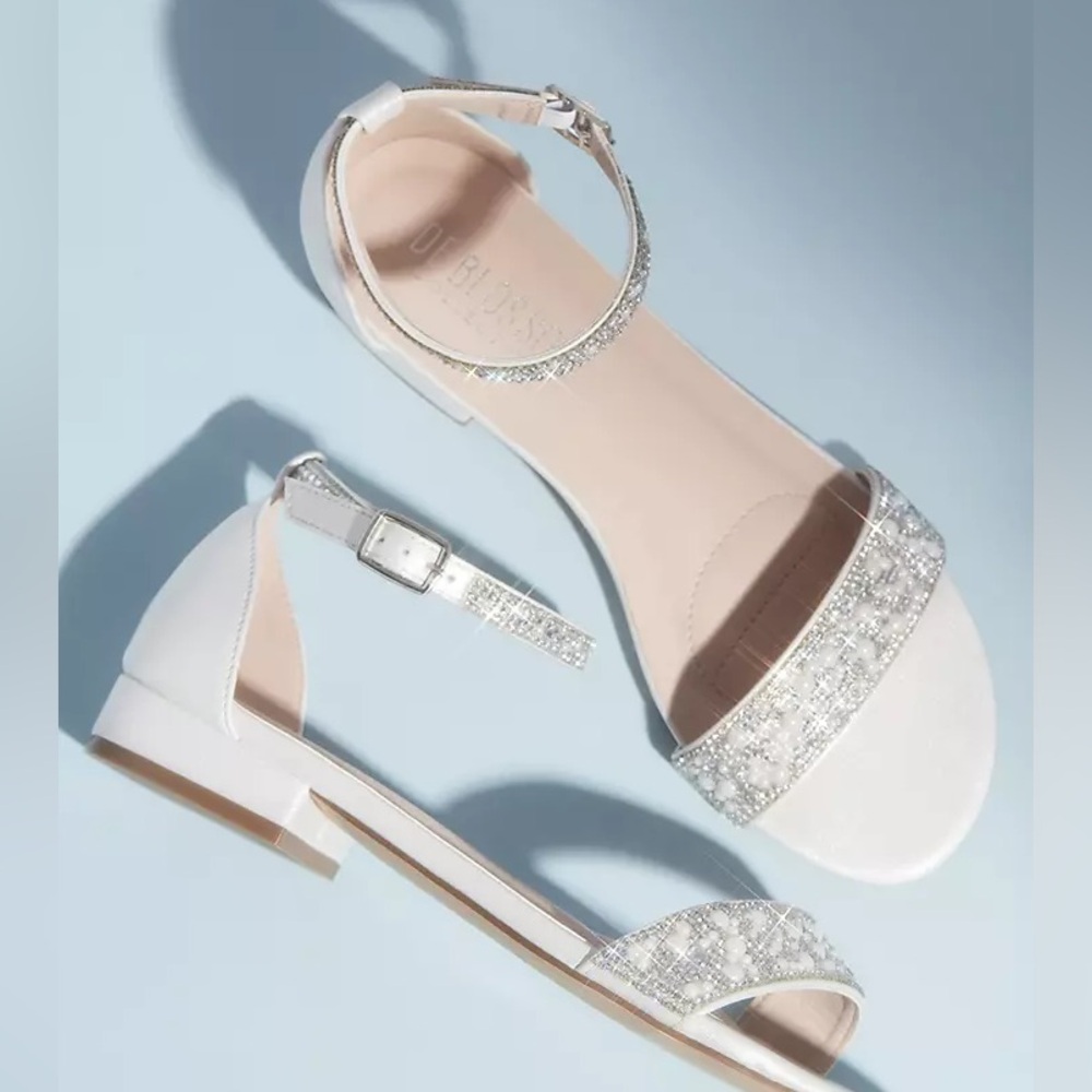 Crystal Embellished Straps Flat Satin Sandals